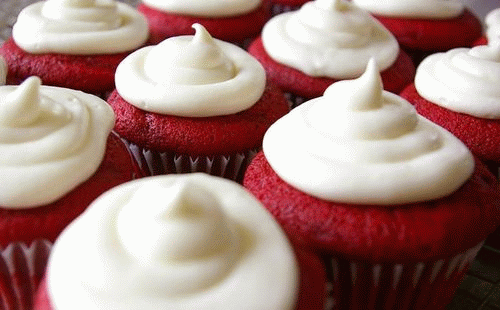 muffin rosso e bianco