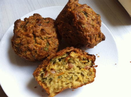 Muffin salati olive e prosciutto