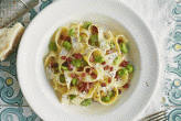 Pappardelle fave e pancetta